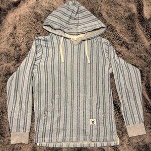Terrycloth Blue and Gray Striped Hoodie